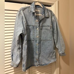 MANGO BLUE DENIM BUTTON DOWN SIZE 4 TOP